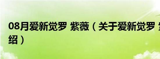 08月爱新觉罗 紫薇（关于爱新觉罗 紫薇的介绍）