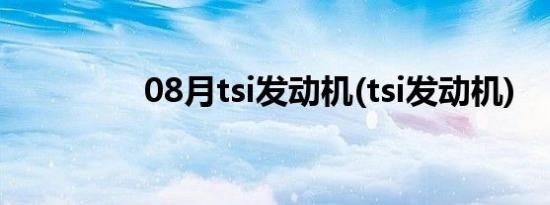 08月tsi发动机(tsi发动机)