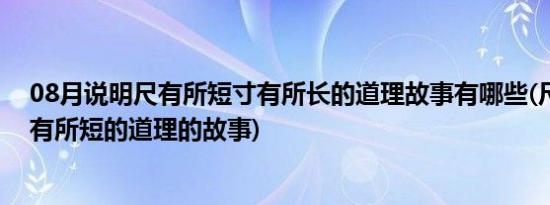 08月说明尺有所短寸有所长的道理故事有哪些(尺有所长寸有所短的道理的故事)