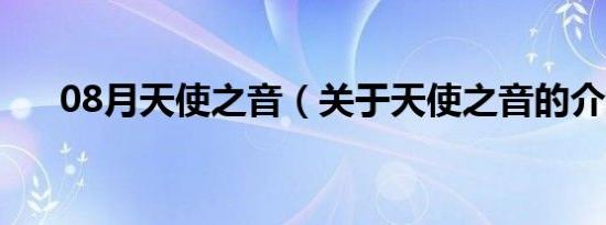 08月天使之音（关于天使之音的介绍）