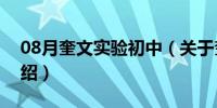 08月奎文实验初中（关于奎文实验初中的介绍）