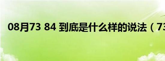 08月73 84 到底是什么样的说法（73 84）