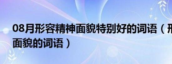 08月形容精神面貌特别好的词语（形容精神面貌的词语）