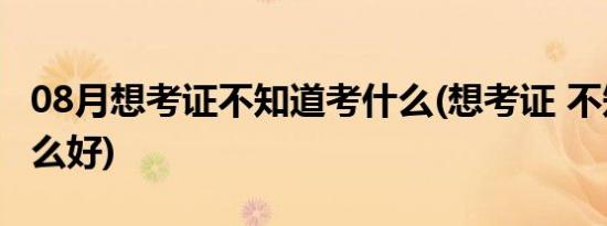 08月想考证不知道考什么(想考证 不知道考什么好)