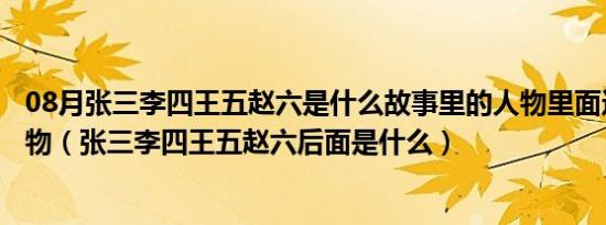 08月张三李四王五赵六是什么故事里的人物里面还有什么人物（张三李四王五赵六后面是什么）