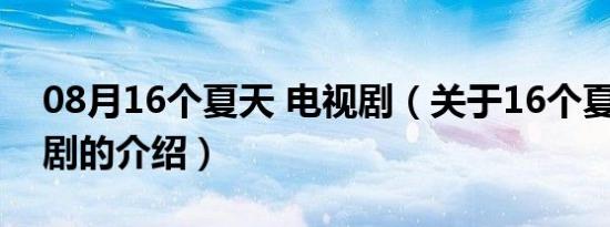 08月16个夏天 电视剧（关于16个夏天 电视剧的介绍）