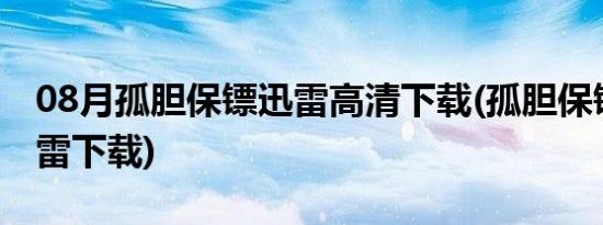 08月孤胆保镖迅雷高清下载(孤胆保镖电影迅雷下载)