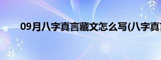 09月八字真言藏文怎么写(八字真言)