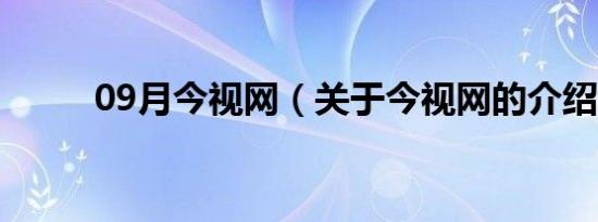 09月今视网（关于今视网的介绍）