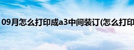 09月怎么打印成a3中间装订(怎么打印成pdf)