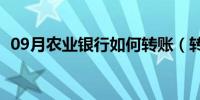 09月农业银行如何转账（转账的方法讲解）