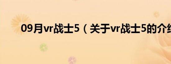 09月vr战士5（关于vr战士5的介绍）