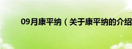 09月康平纳（关于康平纳的介绍）