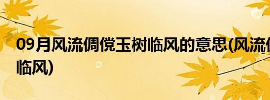 09月风流倜傥玉树临风的意思(风流倜傥玉树临风)