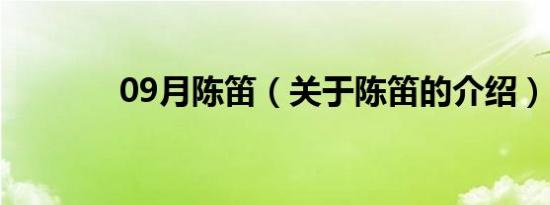 09月陈笛（关于陈笛的介绍）