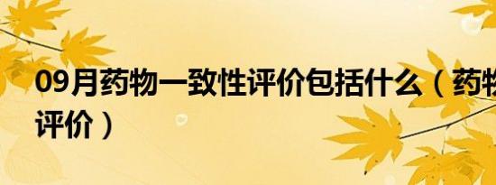 09月药物一致性评价包括什么（药物一致性评价）