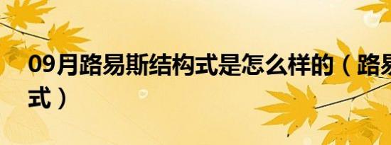 09月路易斯结构式是怎么样的（路易斯结构式）