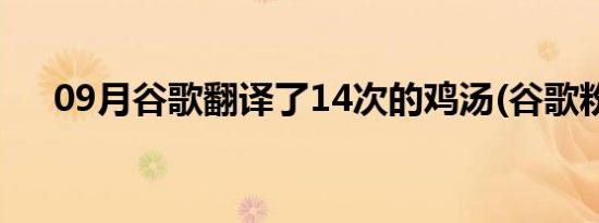 09月谷歌翻译了14次的鸡汤(谷歌粉搜)