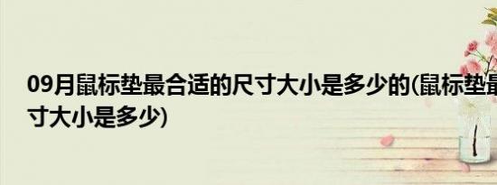 09月鼠标垫最合适的尺寸大小是多少的(鼠标垫最合适的尺寸大小是多少)