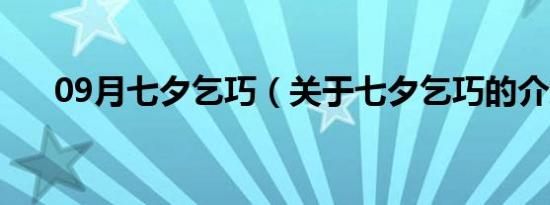 09月七夕乞巧（关于七夕乞巧的介绍）