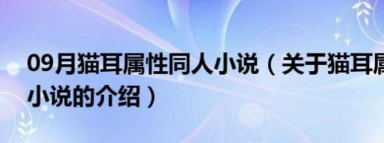 09月猫耳属性同人小说（关于猫耳属性同人小说的介绍）