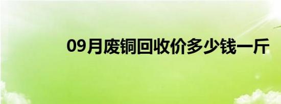 09月废铜回收价多少钱一斤