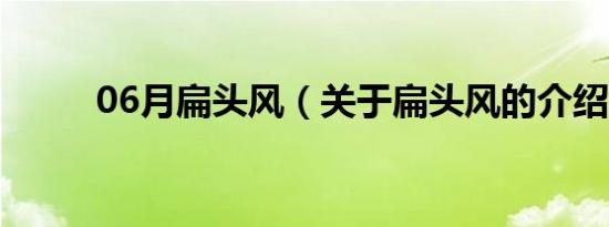 06月扁头风（关于扁头风的介绍）