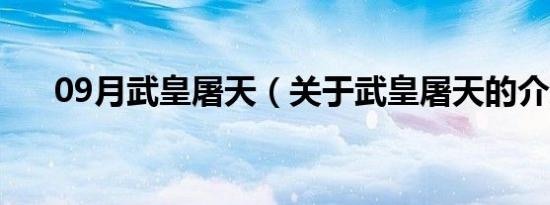 09月武皇屠天（关于武皇屠天的介绍）