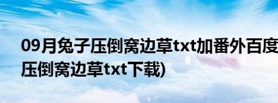 09月兔子压倒窝边草txt加番外百度云(兔子压倒窝边草txt下载)