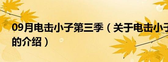 09月电击小子第三季（关于电击小子第三季的介绍）