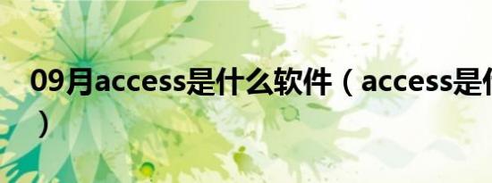 09月access是什么软件（access是什么软件）