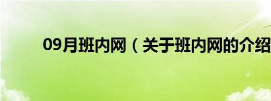 09月班内网（关于班内网的介绍）