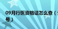 09月行医资格证怎么查（查保险代理资格证号）