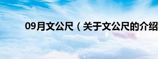 09月文公尺（关于文公尺的介绍）