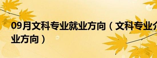 09月文科专业就业方向（文科专业介绍及就业方向）