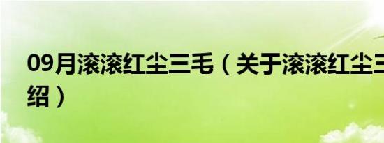 09月滚滚红尘三毛（关于滚滚红尘三毛的介绍）