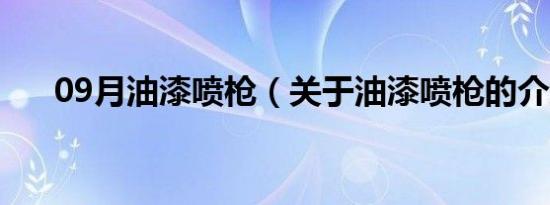 09月油漆喷枪（关于油漆喷枪的介绍）