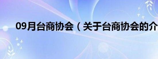 09月台商协会（关于台商协会的介绍）