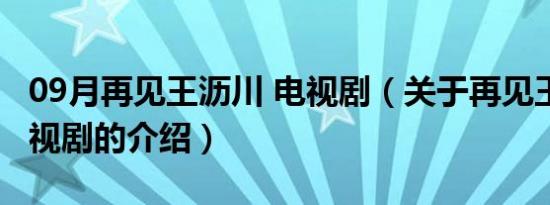 09月再见王沥川 电视剧（关于再见王沥川 电视剧的介绍）