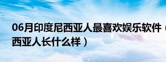 06月印度尼西亚人最喜欢娱乐软件（印度尼西亚人长什么样）