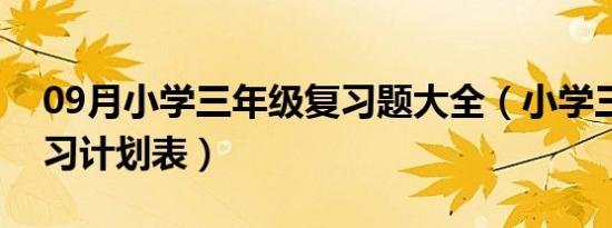 09月小学三年级复习题大全（小学三年级复习计划表）