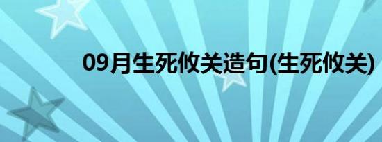 09月生死攸关造句(生死攸关)