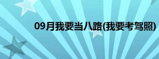 09月我要当八路(我要考驾照)