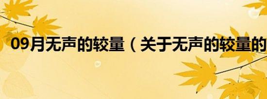 09月无声的较量（关于无声的较量的介绍）