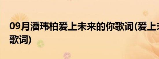 09月潘玮柏爱上未来的你歌词(爱上未来的你歌词)