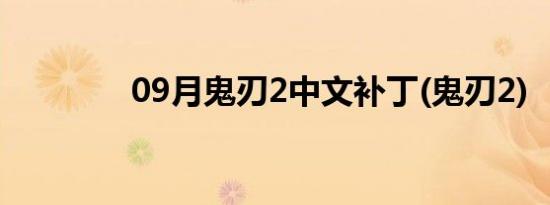 09月鬼刃2中文补丁(鬼刃2)