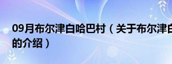 09月布尔津白哈巴村（关于布尔津白哈巴村的介绍）