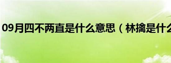 09月四不两直是什么意思（林擒是什么意思）