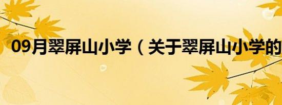 09月翠屏山小学（关于翠屏山小学的介绍）