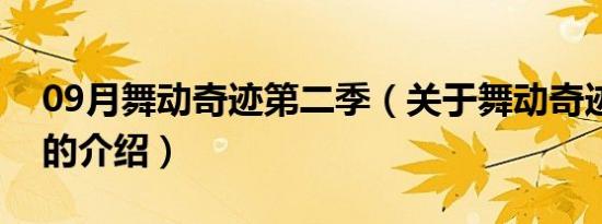 09月舞动奇迹第二季（关于舞动奇迹第二季的介绍）